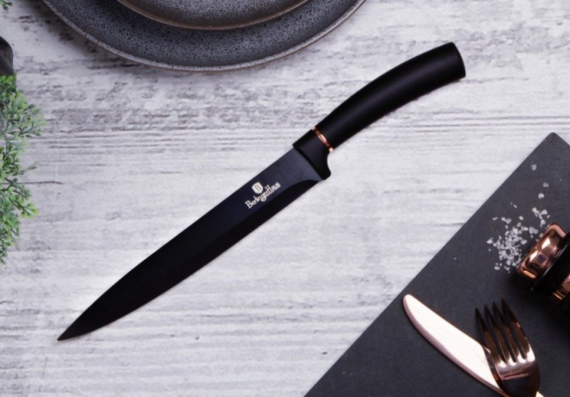 Sada nožů s nepřilnavým povrchem + prkénko 6 ks Black Rose Collection
