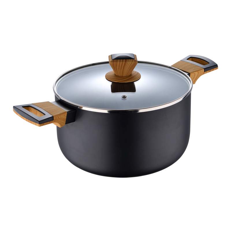 Caserola cu suprafata antiaderenta si capac 24 cm Earth Black