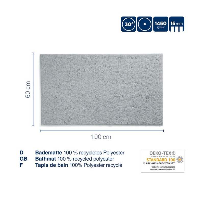 Alfombra de baño Maja 100% poliéster verde jade 100,0x60,0x1,5cm