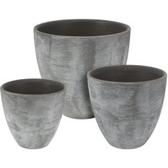 Ghivece din ceramica set 3 bucati gri
