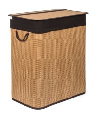 G21 Cesto de la ropa de 105 l con separador, bambú con cesta marrón
