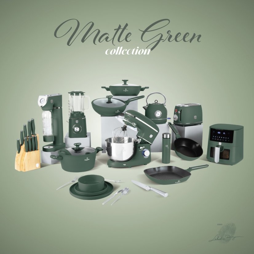 Sada nádobí s titanovým povrchem 15 ks Matte Green Collection