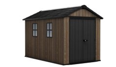 Casă de grădină Keter Apex 7,5 x 11 Walnut, cu podea