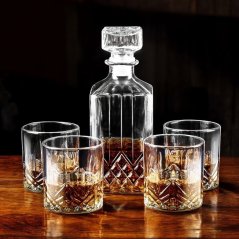 Whiskey set s karafou sada 4 ks broušené sklo