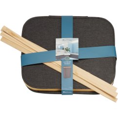 Kôš na bielizeň s bambusovým okrajom 40 x 30 x 60 cm tmavosivý