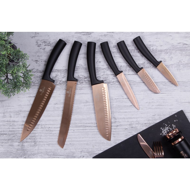 Sada nožů s nepřilnavým povrchem 6 ks Rosegold Metallic Line