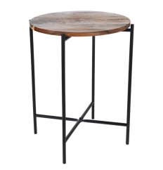 Okrúhly odkladací stolík z agátového dreva 40 x 48 cm