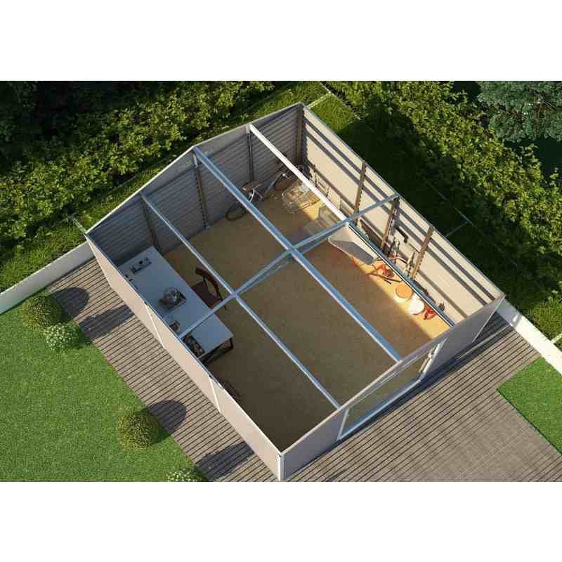 Casuta de gradina G21 GAH 1300 - 340 x 383 cm, gri