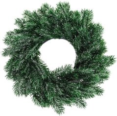 Coroniță de Crăciun pentru ușă sau masă 35 cm verde cu stras