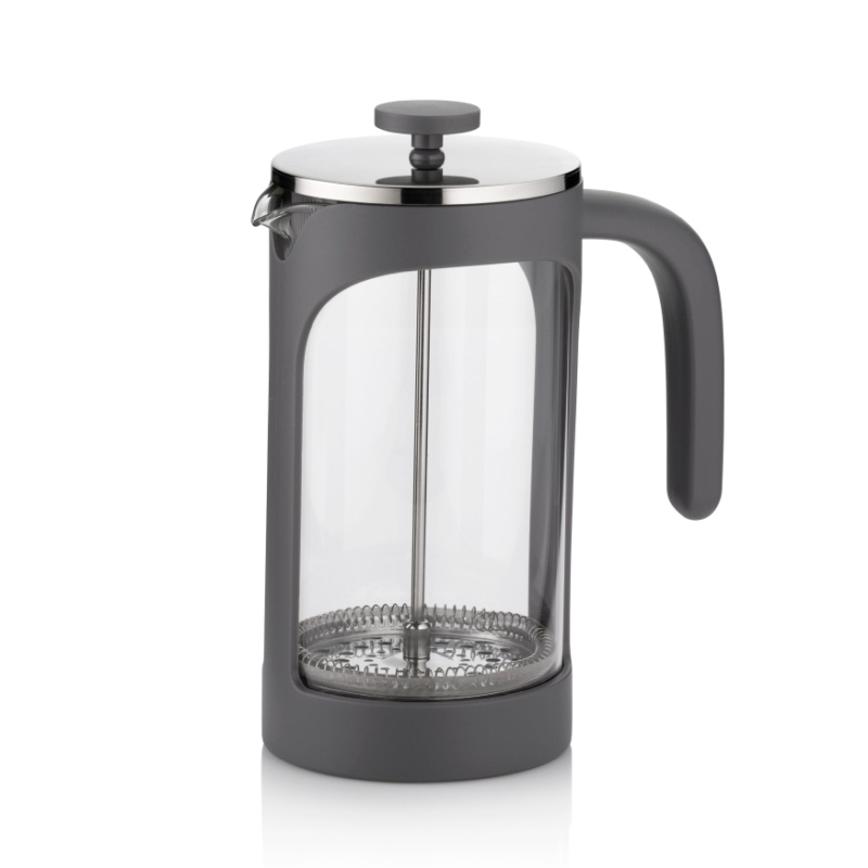 Konvička na čaj a kávu VERONA French Press 1 l šedá