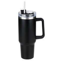 Taza térmica de acero inoxidable de doble pared 1,2 l negra