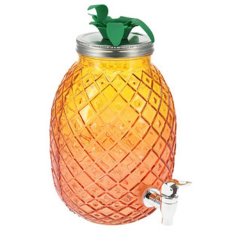 Dávkovač nápojů skleněný 4,5 l žlutá / oranžová