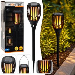 Solárna záhradná lampa s efektom plameňa 3 v 1, 78 cm