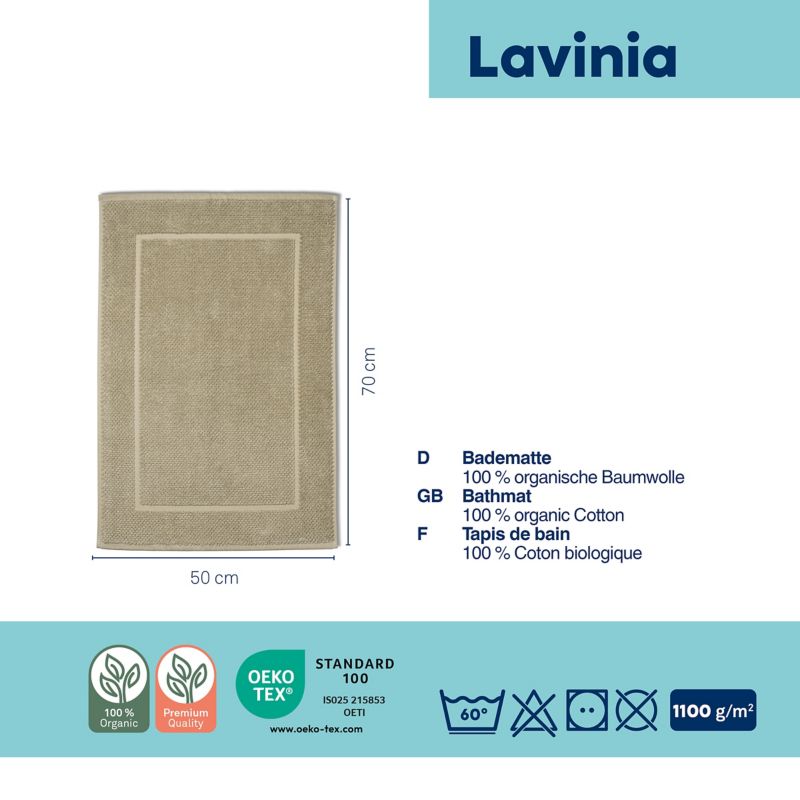 Koupelnová předložka LAVINIA 100% biobavlna béžová 50x70 cm