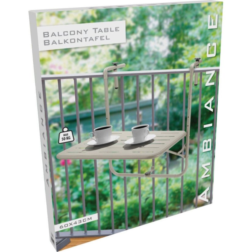 Balkonový stůl 60 x 43 x 70 cm béžový
