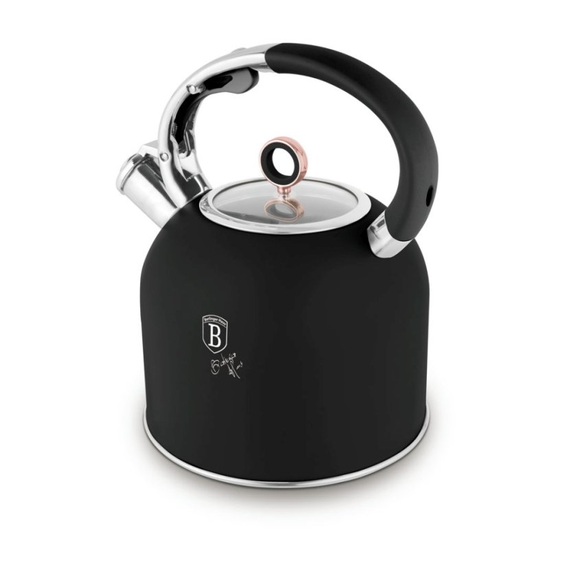 Ceainic cu capac de sticlă, 3 l, colecția Black Rose
