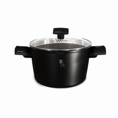 Kastrol s poklicí a titanovým povrchem a poklicí 24 cm Matte Black Collection