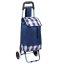Nákupná taška na kolieskach modrá so svetlým poklopom
