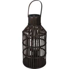 Lucerna na svíčku 22 x 58 cm dřevo hnědá