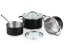 Batería de cocina de acero inoxidable 5 piezas Ronda negro