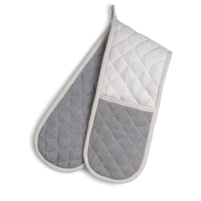 Chňapka rukavice dvojitá Tia 100% bavlna grafit/šedá 90x18 cm