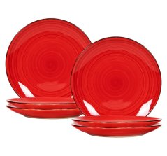 Jedálenská sada tanierov 6 ks 27 cm červené RUBY RED