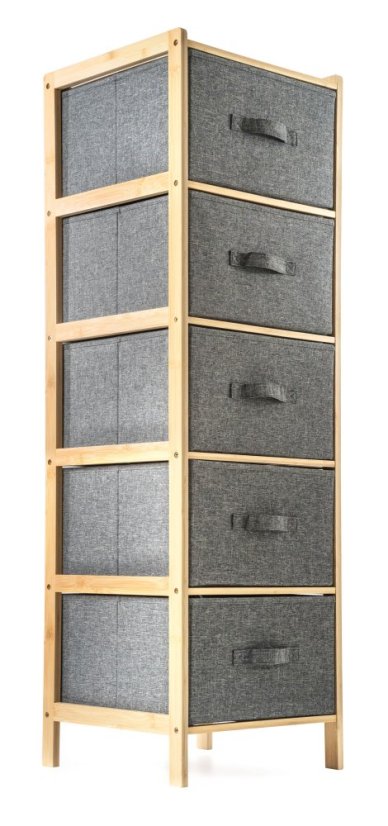 Bambusový regál G21 s 5 košíky