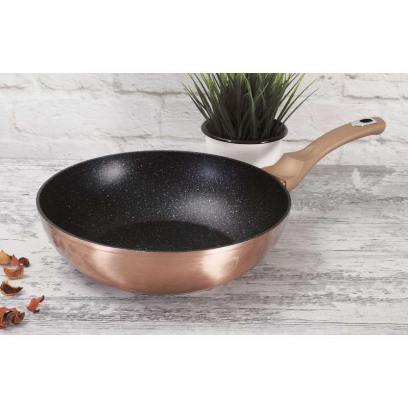 Pánev Wok s mramorovým povrchem 28 cm Rosegold Metallic Line