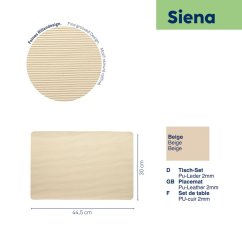 Prostírání Siena z PU kůže béžové 44,5x30x0,2 cm