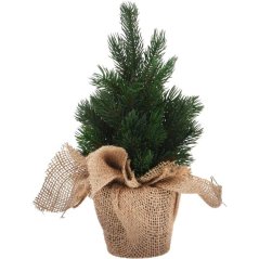 Vánoční dekorace stromek v jutovém pytli 30 cm Vánoční dekorace stromek v jutovém pytli 30 cm