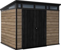 Casa de jardín Keter PENT Signature 9x7 Ashwood, con suelo
