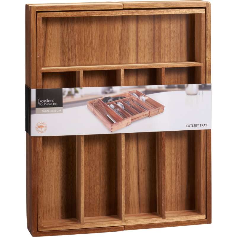 Bufetă extensibilă din lemn de salcâm 28-45 x 34 cm