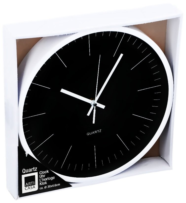 Nástenné hodiny 30 cm biela / čierna