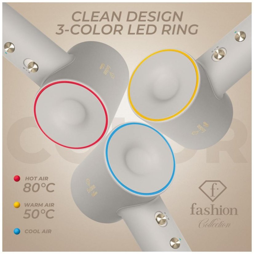 Fén na vlasy s BLDC motorem a ionizací 1600W Cream Gold Collection