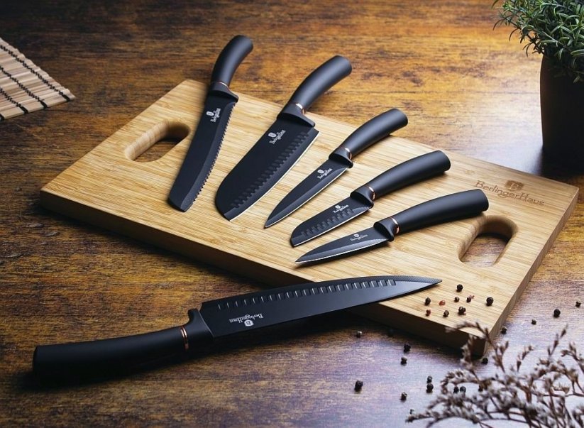 Sada nožů s magnetickým stojanem 6 ks Black Rose Collection 