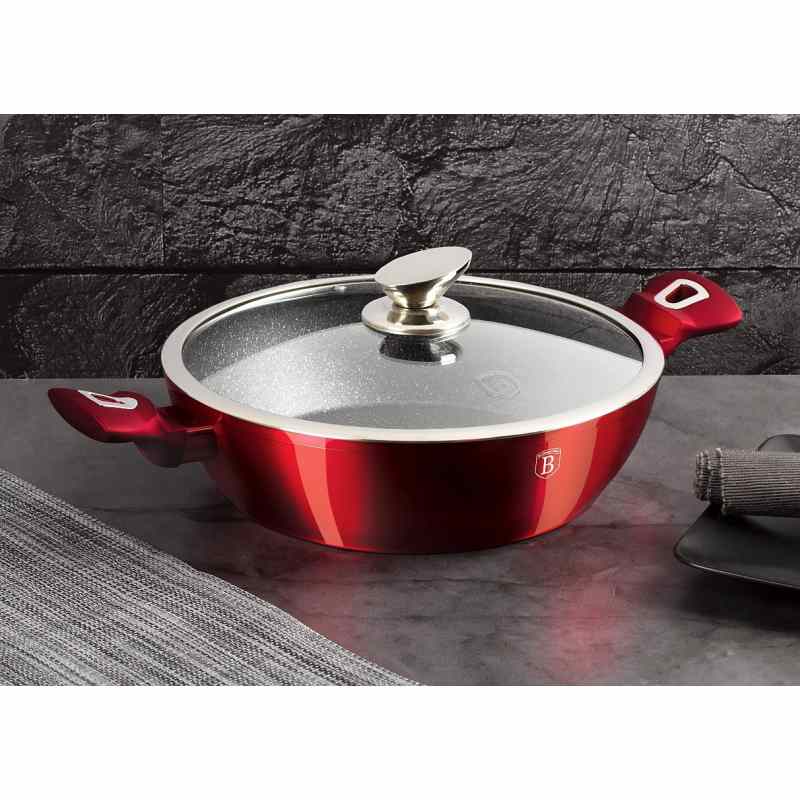 Sada nádobí s mramorovým povrchem 6 ks Burgundy Metallic Line