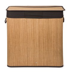 G21 Cesto de la ropa de 150 l con separadores, bambú con cesta marrón