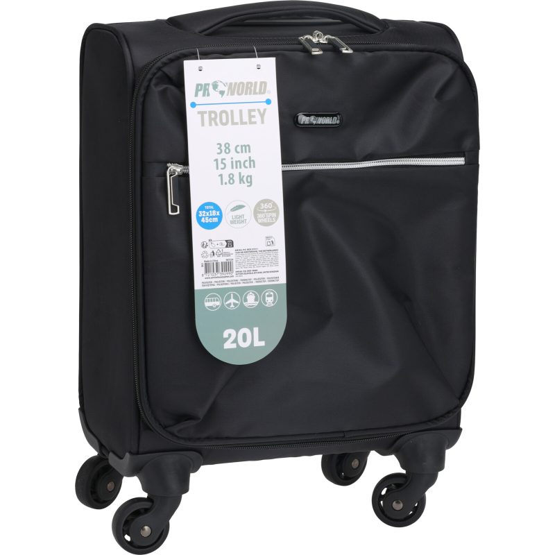 Bagaj de mana pe roti pentru avioane 20 l negru