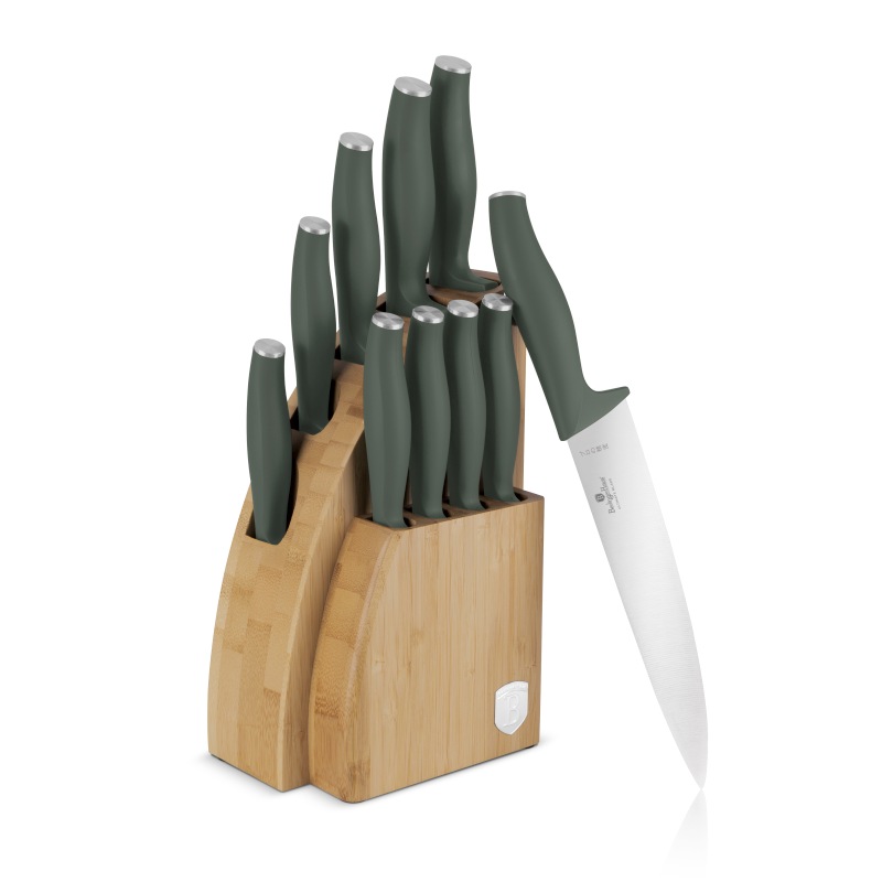 Sada nožů se stojanem BAMBOO 10 ks Matte Green Collection