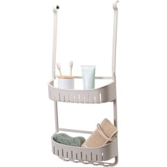 Estante colgante de baño con ventosas beige