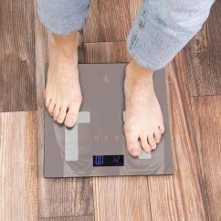 Cântar personal cu măsurare a grăsimii, mușchilor și apei 180 kg Colecția Taupe