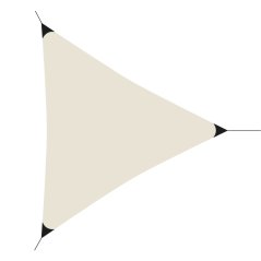 Folie de umbră triunghi 3,6 x 3,6 x 3,6 m cm crem