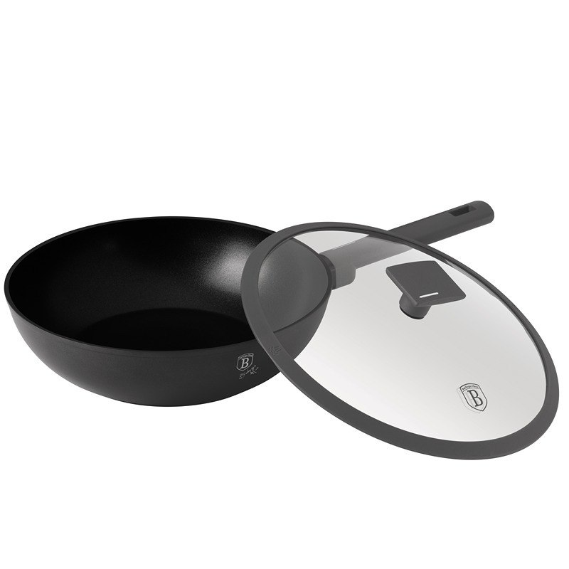 Panvica WOK s titánovým povrchom a pokrievkou 28 cm Antracit Collection