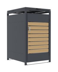Adăpost pentru pubele G21 68x117x80 cm, antracit cu decor de lemn