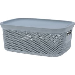 Cesta con tapa 12 L gris
