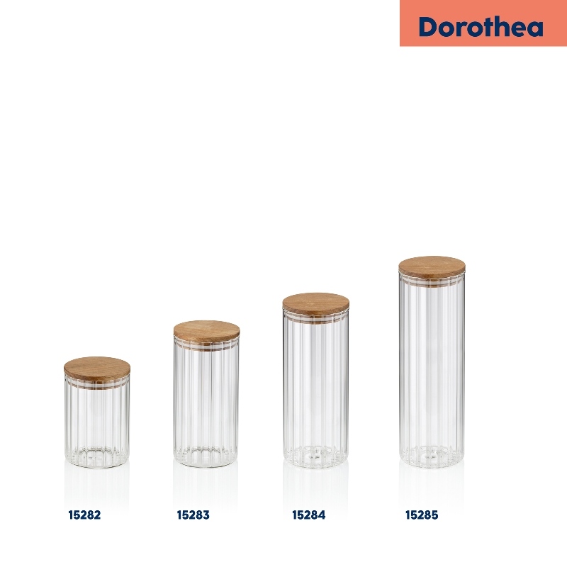 Borcan depozitare Dorothea sticla transparenta 13.0cm 9.0cm 0.6l