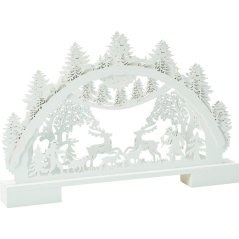 Decorațiune de Crăciun cu lumină LED 41 cm alb cu căprioară