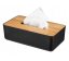 Box na vreckovky s bambusovým vekom 26 x 13 cm čierna