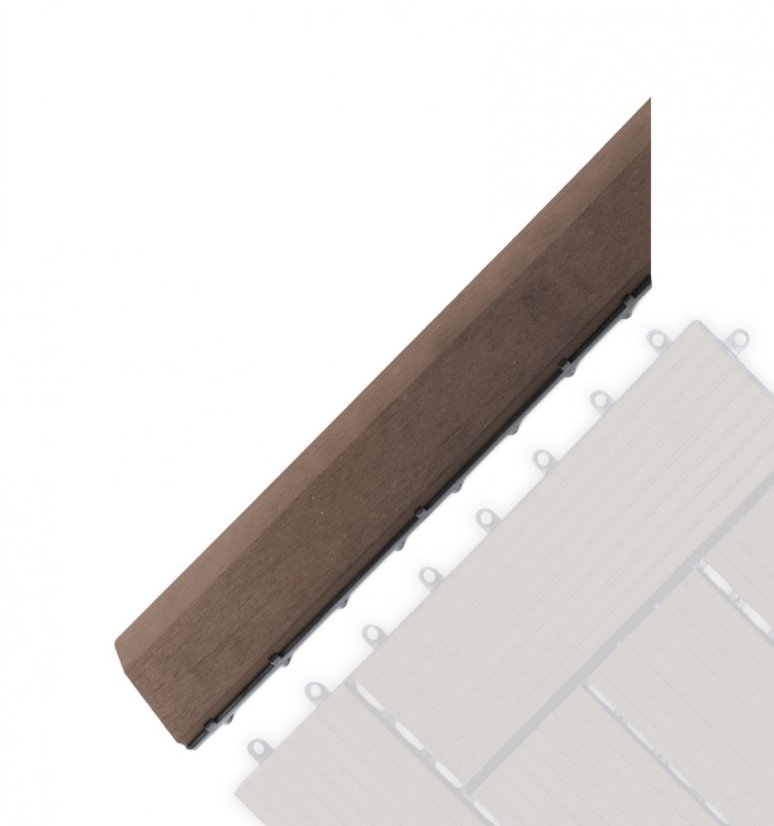 Bandă de tranziție G21 Teak indian pentru plăci WPC, colț 38,5 x 7,5 cm (stânga)