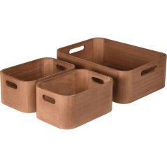 Sada dřevěných úložných boxů 3 ks Sada dřevěných úložných boxů 3 ks